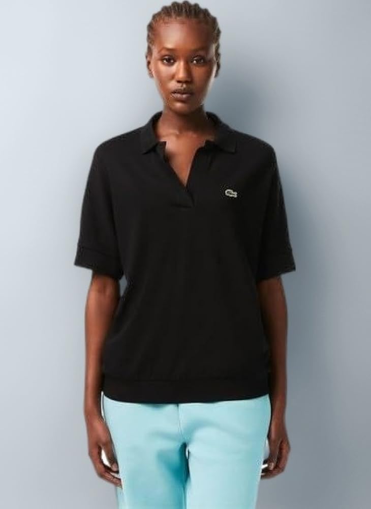 美品 ラコステ リラックスフィットピケポロシャツ ブラック コットン L LACOSTE ラコステ リラックスフィット ピケポロシャツ PF0504